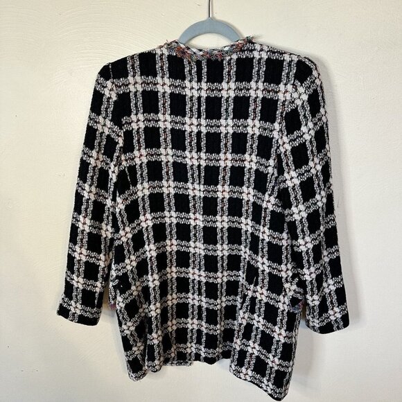 Vtg Womes Jacket Blazer Art to Wear Plaid Medium Platinum Petites Dorothy Schoel - Picture 9 of 13